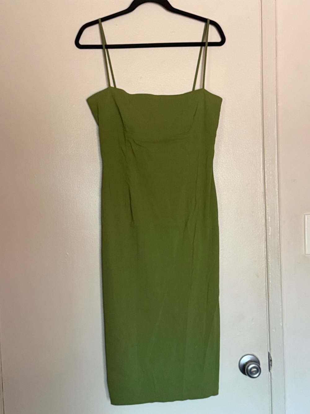 Chic Large Green Spaghetti Strap Midi Dress SKY by David Park